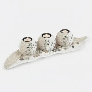 Relaxdays Teelichthalter Set Creme Beige