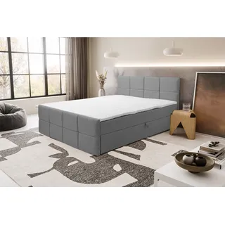 VENASI DORIS Boxspringbett 160x200 mit 2 Bettkasten H2/H3 Matratze GRAU Cosmic 160 - Grau