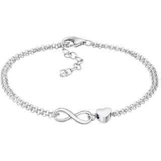 Elli Neu Herz Liebe Unendlichkeit Infinity 925 Silber Armbänder & Armreife Damen