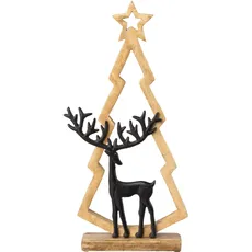 Creativ deco Dekobaum »Weihnachtsdeko«, Tannenbaum aus hochwertigem Mangoholz, schwarz