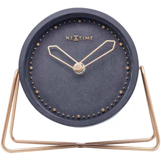 Nextime Tischuhr CROSS TABLE, lautlos, rund, Stein / Metall, 17,5 x 15,5 cm