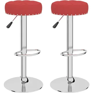 vidaXL Barhocker 2 Stk. Weinrot Stoff - Rot