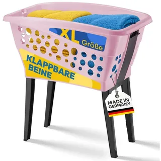 Gardissimo Wäschekorb Wäschesammler mit klappbaren Beinen 50L rosa