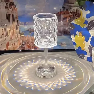 Ausolee LED Tischlampe aus Kristall, Moderne Rose Diamant Nachttischlampe Touch und Dimmbar [16 Farben & 4 Modi ] Mit Fernbedienung, RGB Farbwechsel Nachtlicht für Schlafzimmer Restaurant, Wohnzimme...