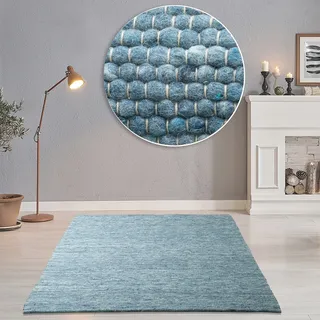 THEKO Alpen Wendeteppich 140 x 200 cm Blau