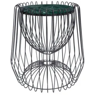 Kayoom Beistelltisch , Grün, Schwarz , Metall, Stein , 50x51x50 cm , Wohnzimmer, Wohnzimmertische, Beistelltische, Beistelltische Metall
