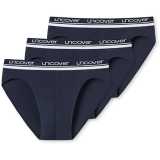 SCHIESSER UNCOVER by Schiesser Herren Slip, 3er Pack - Rio Serie "Uncover", Logobund Dunkelblau M