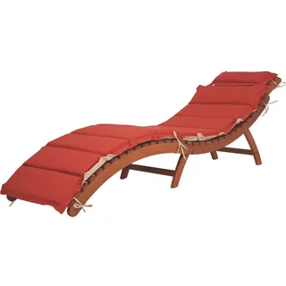 Garden Pleasure Nassau Sonnenliege 186 x 55 x 60 cm Braun/Rot