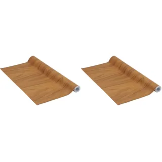 Venilia Klebefolie | Französische Walnuss Holzoptik Braun | 45 cm x 3 m, Stärke 95μ | Selbstklebende Möbel-Folie, Dekofolie, Tapete, Küchenfolie | PVC ohne Phthalate | Made in EU (Packung mit 2)