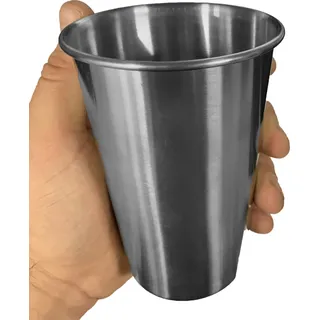 Set mit 6 (Wein-)Bechern aus Edelstahl, 500 ml, mit Rollrand