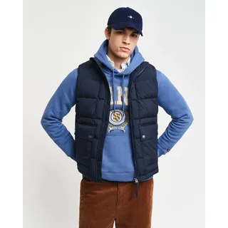 Steppweste GANT "MID DOWN VEST", Herren, Gr. 4XL, blau (marine), Web, Obermaterial: 100% Polyester, regular fit, Westen Steppweste, mit modischer Steppung