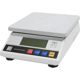 Laborwaage, LCD-Display, 7,5 kg Tragfähigkeit, Netzbetrieb/Batteriebetrieb, WEISS