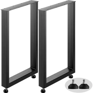 Black Metal Table Legs Set of 2 Steel Table Legs 28x23 Inch Dining Table Legs Office Table Legs Computer Desk Legs Steel Bench Legs Country Style Table Legs DIY Furniture Legs - Schwarz