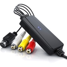 CSL - USB Video Grabber, Audio Video Konverter zum Digitalisieren von VHS und Hi8 Kassetten, Video Capture Adapter kompatibel mit Windows