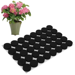 SopwMap 40 Stück Unsichtbare Blumentopf Füße, Selbstklebend Topffüße Blumentopf,rutschfeste, Selbstklebende Gummifüße für Mittelgroße und Große Pflanzkübel, für Zimmerpflanzen und Garten, Schwarz
