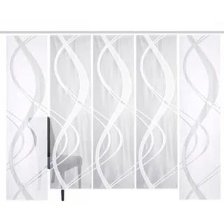 HOME WOHNIDEEN Schiebegardine »TIBASA« Paneelwagen 5 Stk. tlg. halbtransparent, weiß
