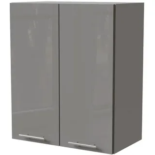 Feldmann-Wohnen Küchenhängeschrank Essen W3/60 Grau Hochglanz / Grau Matt 60 / 32,5 / 72cm , Grau, Grau , Holz , Rechteckig , 60x72x32.5 cm , Küchen, Küchenmöbel, Küchenschränke, Küchenoberschränke