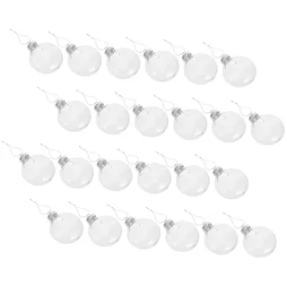 ARTSEWPLY 24stücke Flache Weihnachtskugeln Aus Kunststoff Transparent Durchsichtige Ornamentkugeln Oval Rund Bruchsicher Für Basteln Und Dekorationen