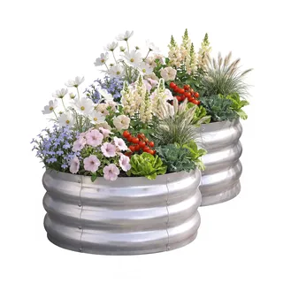 bamworld Hochbeet Rund 60 x 30 cm Silber
