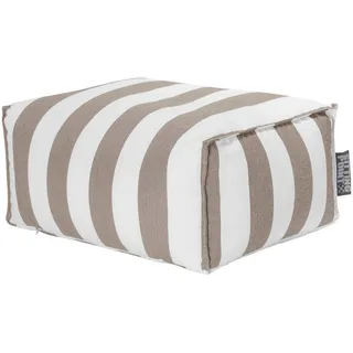 Outdoorsitzsack , Weiß, Taupe , Textil , Streifen , 100 l , Füllung: Polystyrol , 65x35x55 cm , Outdoor, Reißverschluss , Wohnzimmer, Sessel, Sitzsäcke, Kindersitzsäcke