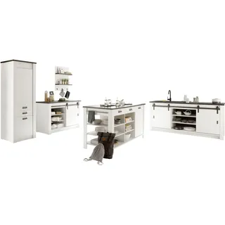 Home affaire Küche »Sherwood« Breite 400 cm, ohne E-Geräte, weiß