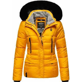 Navahoo Damen Winterjacke Steppjacke mit Teddyfell - Kunstpelz Kapuze Loveleen