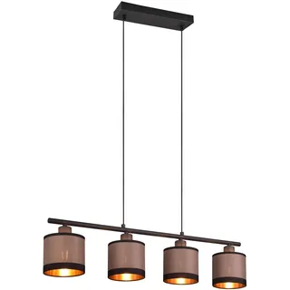 Trio Reality Pendelleuchte Davos 4-flammig Schwarz Matt 75 cm x 12 cm