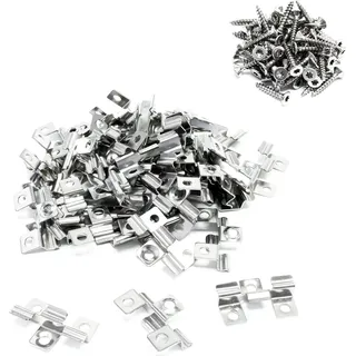 XPOtool Set 50x Edelstahl Clips 6 mm, 60x Sechsrund Schrauben 3,5x20 mm T15 zur Montage von Terrassendiele mit 6 mm Nut