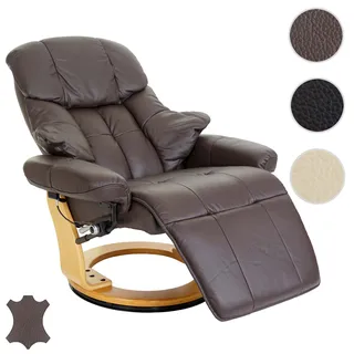 MCA Relaxsessel Calgary 2, Fernsehsessel Sessel, Echtleder 150kg belastbar ~ braun, naturbraun