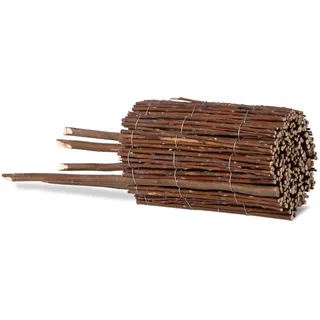 Windhager Beeteinfassung Weide gerollt, 100 x 20/35 cm, Beetabgrenzung, individuell formbar, langlebig