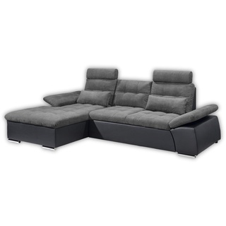 Stella Trading Ecksofa - schwarz-lawa - Liegefunktion - Recamiere links