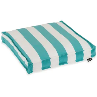 H.O.C.K. Classic Streifen Outdoor Sitzkissen Größen (40x40x5cm, Türkis)