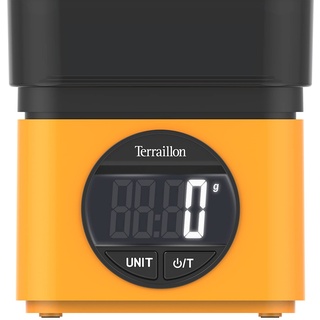 TERRAILLON BA22 Mythische Gelb – Elektronische Küchenwaage – ikonisches Design – integrierte Schüssel 0,7 l – großes LCD-Display – XXL-Anzeige der Zahlen – Tara-Funktion