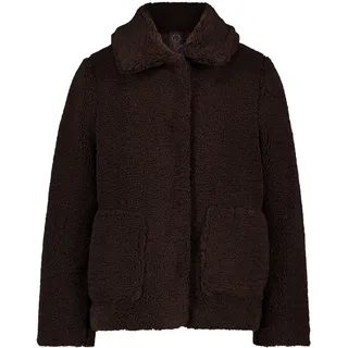 Plüschjacke CARTOON "Plüschjacke mit Kragen", Damen, Gr. 34, braun (dunkelbraun), Obermaterial: 100% Polyester PES., Jacken Plüschjacke