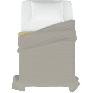 Elegant Sommer Steppdecke Creme/Hell Grau, 100% Mikrofaser, 220x270cm