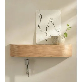 Kazai. Schlüsselbrett 'Toke' | Minimalistisches Schlüsselhaken-Design aus Berlin | Moderner Schlüsselhalter mit Ablage aus Holz | Schlüsselregal als Flur Möbel für die Wand | Eiche