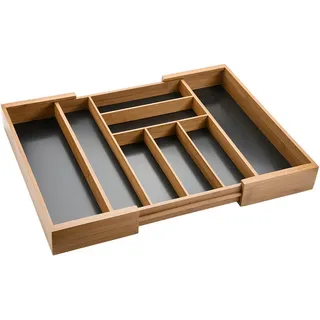 KESPER Bambus Besteckkasten ausziehbar 35-58 cm 8 Fächer Braun