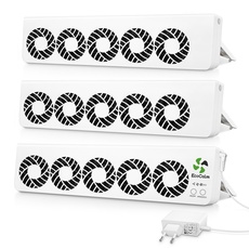 ecoCalm Heizkörper Ventilator Trio Set mit 15 Verbesserten Lüfter, Intelligenter Heizkörperverstärker Erhöhen die Effizienz der Heizung und Sparen Energie