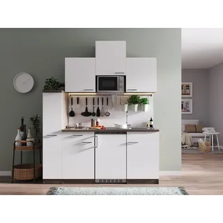 Respekta Küchenzeile 180 cm Weiß-Eiche