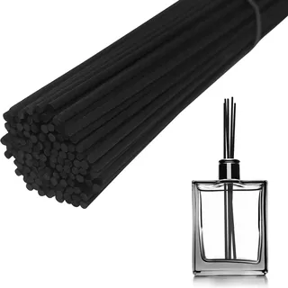 Rattanstäbchen Raumduft Stäbchen 150 Stück Diffusor Stöcke Natürlicher Fasern ätherisches Reed Sticks Öl Aroma (24cm*3mm, Schwarz)