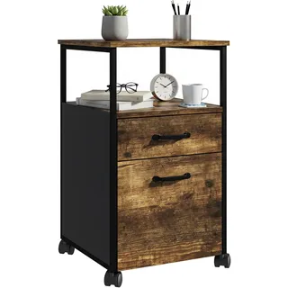 Relaxdays Rollcontainer 42 x 66,5 x 44 cm braun/schwarz