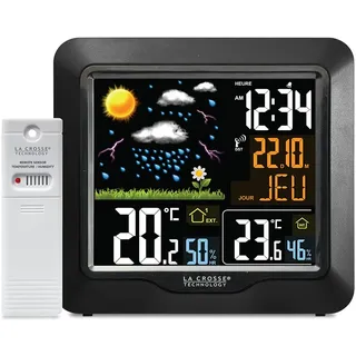 LA CROSSE TECHNOLOGY - WS6820 Funk-Wetterstation mit farbigem LCD-Display – Schwarz