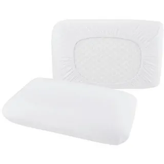 Schlafgut Kopfpolsterbezug , Weiß , Textil , Uni , 40-70x40-90 cm , bügelfrei , Heimtextilien, Bezüge, Polsterbezüge
