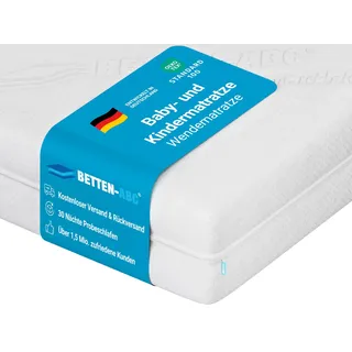 BettenABC OrthoMatra Junior-Duo -Das Original-Kindermatratze mit Rundum-Trittkante, Baby- und Kleinkindseite Größe 70x140