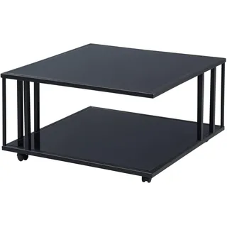 M2 Kollektion Couchtisch Paris 2 Schwarz Glas 75 x 41 x 75 cm