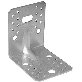 4U-Onlinehandel Winkelverbinder für schwere Lasten mit Rippe - Verbinder aus verzinktem Holz - 10,5 x 10,5 x 9 cm