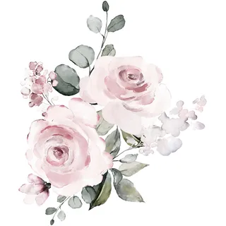 queence Wandtattoo »Charleen«, (1 St.), Rosen, selbstklebend, Wandsticker, Sticker, groß, rosa