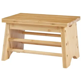 [en.casa] Tritthocker Ryslinge für Kinder Hocker aus Bambus Fußbank bis 100 kg Badhocker Trittschemel Küche Fußhocker für innen und außen