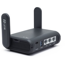 Bild AXT1800 (Slate AX) Klein Gigabit WLAN WiFi 6 Router für Zuhause & Reisen, Geschwindigkeit bis zu 1.800 Mbit/s, Dualband 6, 3 Gigabit LAN Ports, VPN / WPA3 / IPV6, MU-MIMO, OFDMA