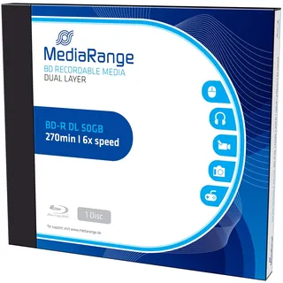 MediaRange BD-R Dual Layer 50GB 6-Fache Schreibgeschwindigkeit, Einzelnes Jewelcase,
